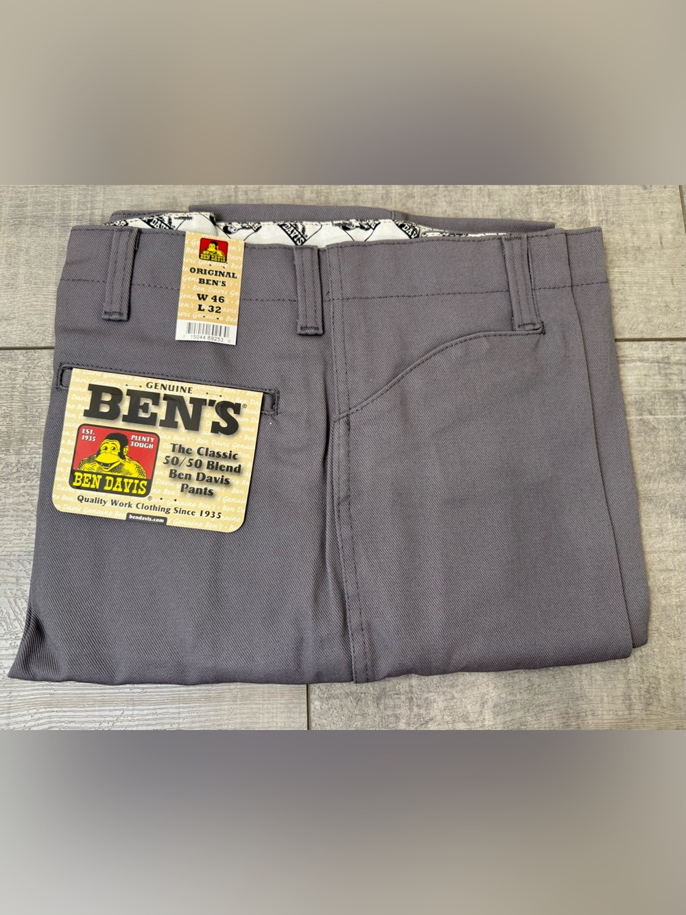 NWT Ben Davis Men's Classic Original Ben's 50/50 Blend Twill Work Pants 46x32